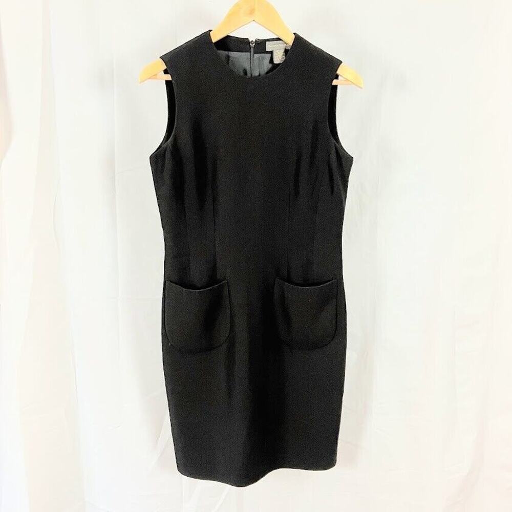 Banana Republic Black Dress Sleeveless Crew Neck Pockets Womens sz 6